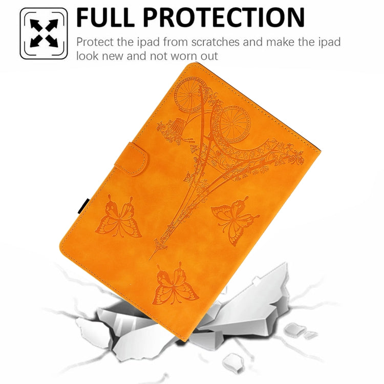 For Lenovo M10 Plus Tower Embossed Leather Smart Tablet Case(Khaki) - Lenovo by PMC TechLife | Online Shopping South Africa | PMC TechLife | Buy Now Pay Later Mobicred