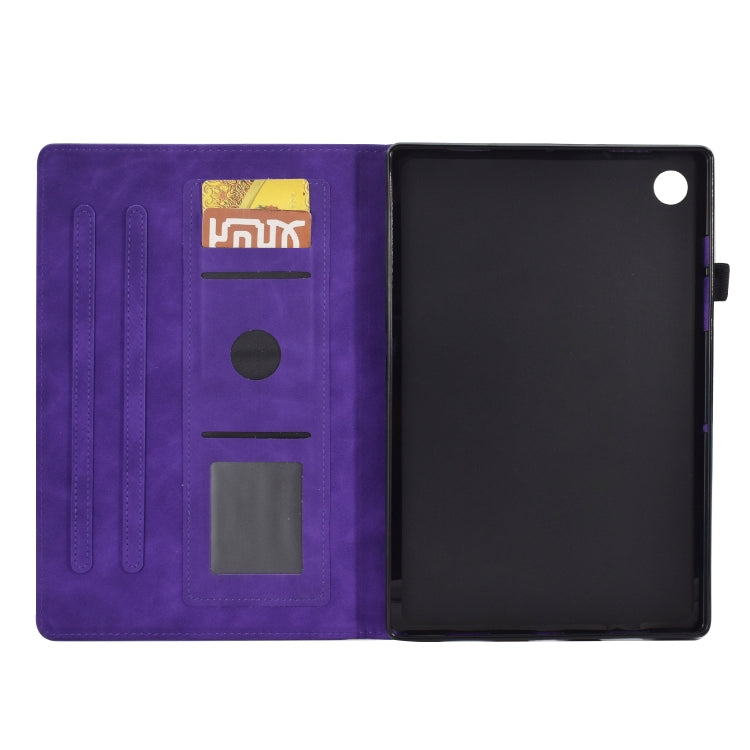 For Lenovo Tab M10 Plus 3rd Gen Tower Embossed Leather Smart Tablet Case(Purple) - Lenovo by PMC TechLife | Online Shopping South Africa | PMC TechLife | Buy Now Pay Later Mobicred