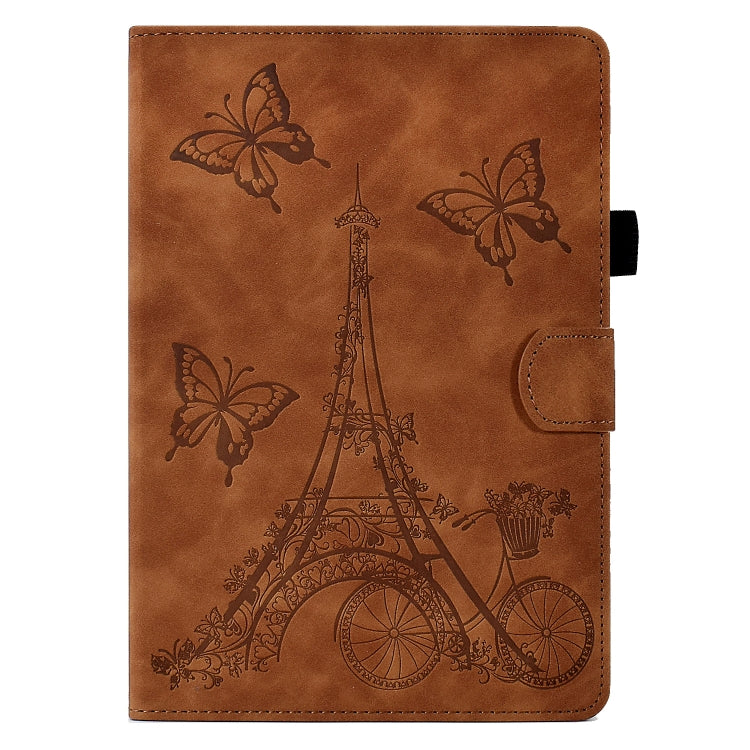 For Lenovo Tab P11 Tower Embossed Leather Smart Tablet Case(Brown)