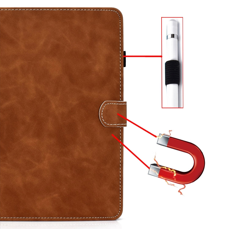 For Amazon Kindle Youth Version 2022 Cowhide Texture Smart Leather Tablet Case(Brown)