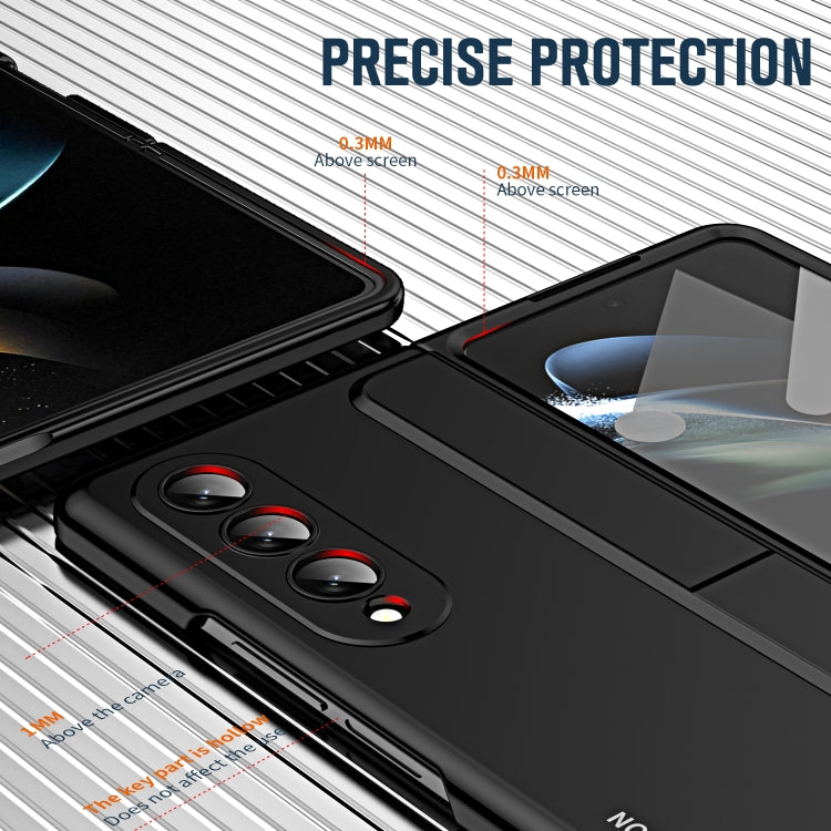 For Samsung Galaxy Z Fold4 2 in 1 Detachable PC Folding Phone Case with Holder & Pen Slot(Black) - Galaxy Z Fold4 5G Cases by PMC TechLife | Online Shopping South Africa | PMC TechLife
