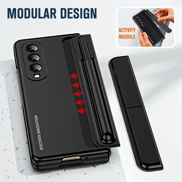 For Samsung Galaxy Z Fold4 2 in 1 Detachable PC Folding Phone Case with Holder & Pen Slot(Black) - Galaxy Z Fold4 5G Cases by PMC TechLife | Online Shopping South Africa | PMC TechLife