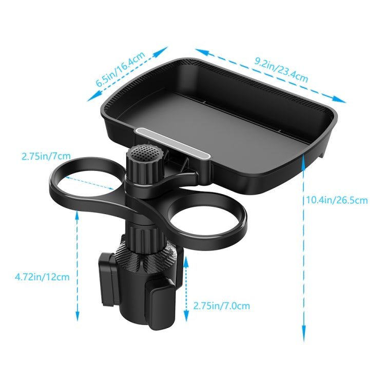 B05 Car Drink Water Cup Holder 360 Degree Rotating Dinner Plate(Black) - Car Drink Holders by PMC TechLife | Online Shopping South Africa | PMC TechLife | Buy Now Pay Later Mobicred