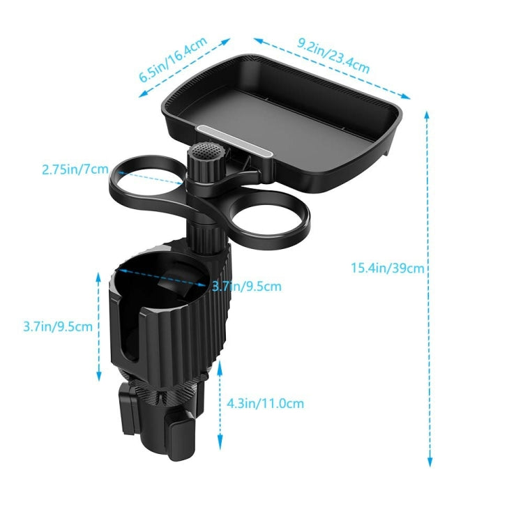 A09 Car Drink Water Cup Holder 360 Degree Rotating Dinner Plate(Black) - Car Drink Holders by PMC TechLife | Online Shopping South Africa | PMC TechLife | Buy Now Pay Later Mobicred