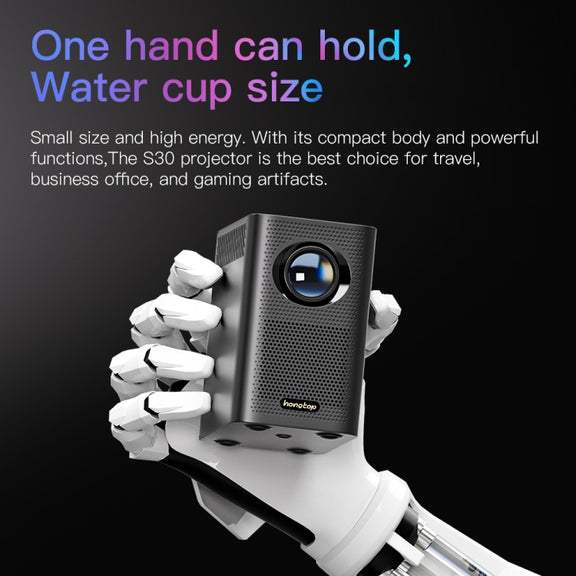 S30 Android System HD Portable WiFi Mobile Projector, Plug Type:UK Plug(Black)