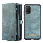 For Galaxy A51 4G CaseMe-008 Detachable Multifunctional Horizontal Flip Leather Case with Card Slot & Holder & Zipper Wallet & Photo Frame(Blue)