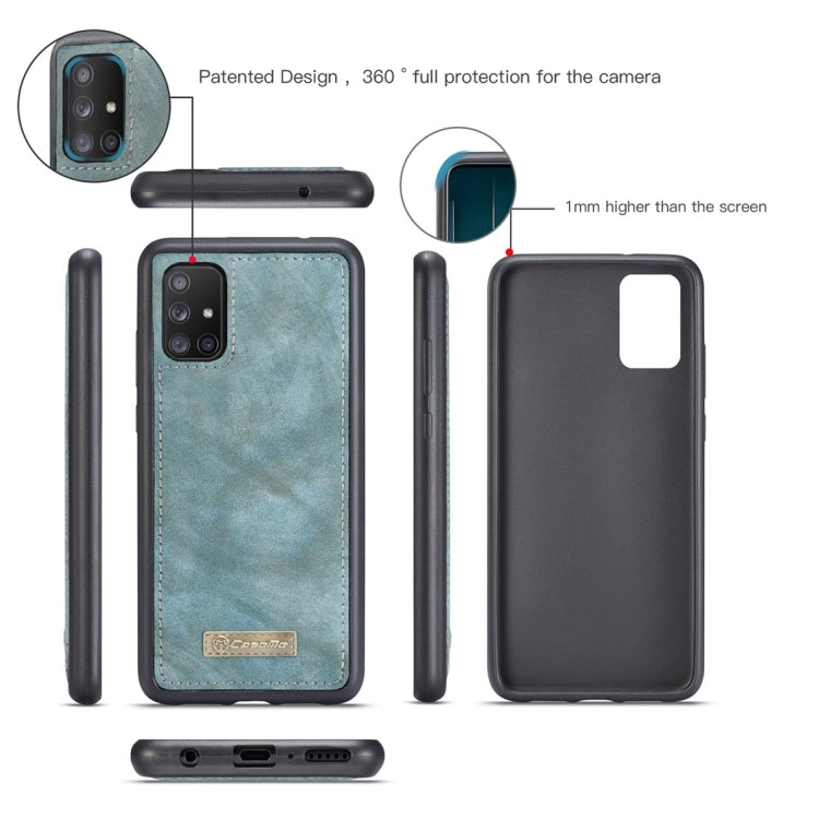 For Galaxy A51 4G CaseMe-008 Detachable Multifunctional Horizontal Flip Leather Case with Card Slot & Holder & Zipper Wallet & Photo Frame(Blue)