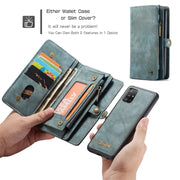 For Galaxy A51 4G CaseMe-008 Detachable Multifunctional Horizontal Flip Leather Case with Card Slot & Holder & Zipper Wallet & Photo Frame(Blue)