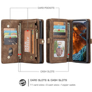 For Galaxy A51 4G CaseMe-008 Detachable Multifunctional Horizontal Flip Leather Case with Card Slot & Holder & Zipper Wallet & Photo Frame(Brown)