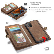 For Galaxy A51 4G CaseMe-008 Detachable Multifunctional Horizontal Flip Leather Case with Card Slot & Holder & Zipper Wallet & Photo Frame(Brown)