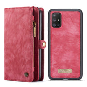 For Galaxy A51 4G CaseMe-008 Detachable Multifunctional Horizontal Flip Leather Case with Card Slot & Holder & Zipper Wallet & Photo Frame(Red)