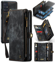 For Galaxy A71 4G CaseMe-008 Detachable Multifunctional Horizontal Flip Leather Case with Card Slot & Holder & Zipper Wallet & Photo Frame(Black)