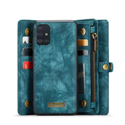 For Galaxy A71 4G CaseMe-008 Detachable Multifunctional Horizontal Flip Leather Case with Card Slot & Holder & Zipper Wallet & Photo Frame(Blue)