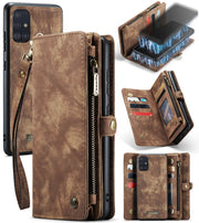 For Galaxy A71 4G CaseMe-008 Detachable Multifunctional Horizontal Flip Leather Case with Card Slot & Holder & Zipper Wallet & Photo Frame(Brown)