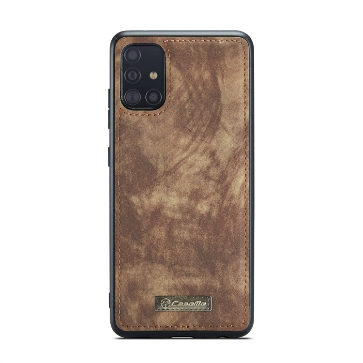 For Galaxy A71 4G CaseMe-008 Detachable Multifunctional Horizontal Flip Leather Case with Card Slot & Holder & Zipper Wallet & Photo Frame(Brown)