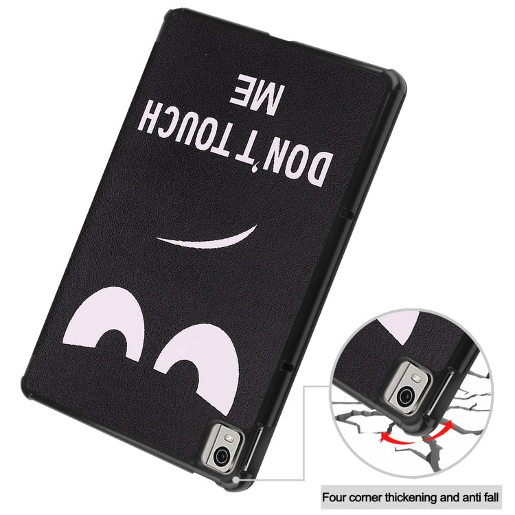 For Nokia T21 Custer Painted 3-Fold Holder Leather Smart Tablet Case(Big Eye Me) - Nokia by PMC TechLife | Online Shopping South Africa | PMC TechLife | Buy Now Pay Later Mobicred