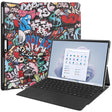 For Microsoft Surface Pro 9 Custer Painted 3-Fold Holder Leather Tablet Case(Graffiti) - Microsoft by PMC TechLife | Online Shopping South Africa | PMC TechLife | Buy Now Pay Later Mobicred