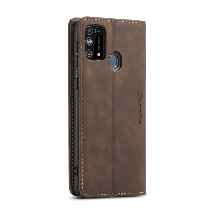 For Galaxy M31 CaseMe-013 Multifunctional Horizontal Flip Leather Case with Card Slot & Holder & Wallet(Coffee)