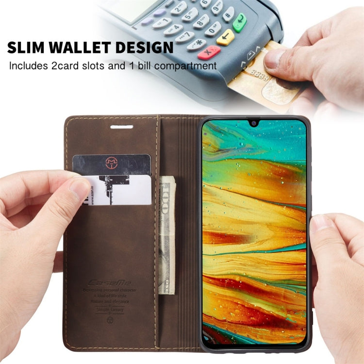 For Galaxy M31 CaseMe-013 Multifunctional Horizontal Flip Leather Case with Card Slot & Holder & Wallet(Coffee)