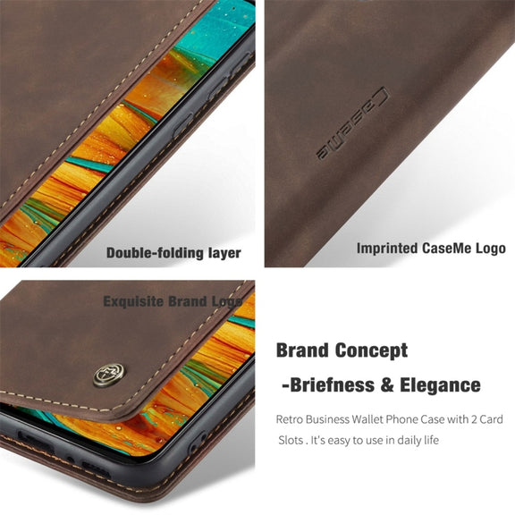 For Galaxy M31 CaseMe-013 Multifunctional Horizontal Flip Leather Case with Card Slot & Holder & Wallet(Coffee)
