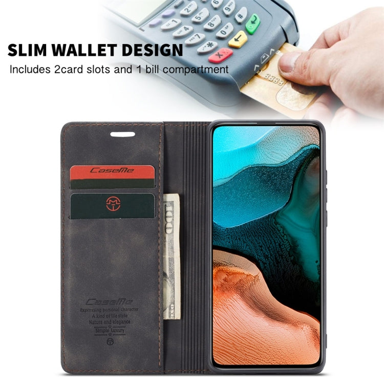For Xiaomi Redmi K30 Pro CaseMe-013 Multifunctional Horizontal Flip Leather Case with Card Slot & Holder & Wallet(Black)