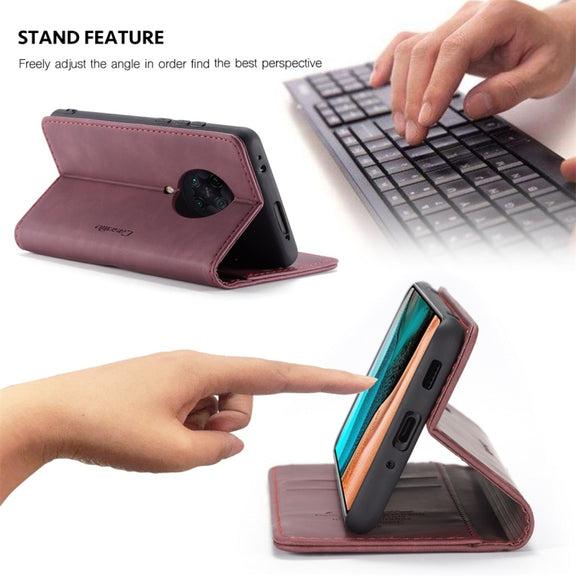 For Xiaomi Redmi K30 Pro CaseMe-013 Multifunctional Horizontal Flip Leather Case with Card Slot & Holder & Wallet(Wine Red)