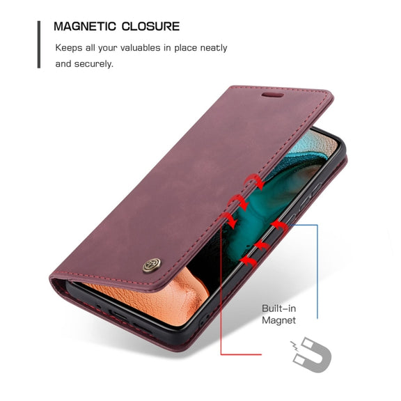 For Xiaomi Redmi K30 Pro CaseMe-013 Multifunctional Horizontal Flip Leather Case with Card Slot & Holder & Wallet(Wine Red)