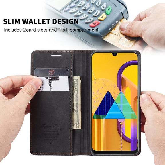 For Galaxy M30S / M21 CaseMe-013 Multifunctional Horizontal Flip Leather Case with Card Slot & Holder & Wallet(Black)