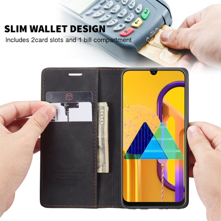 For Galaxy M30S / M21 CaseMe-013 Multifunctional Horizontal Flip Leather Case with Card Slot & Holder & Wallet(Black)