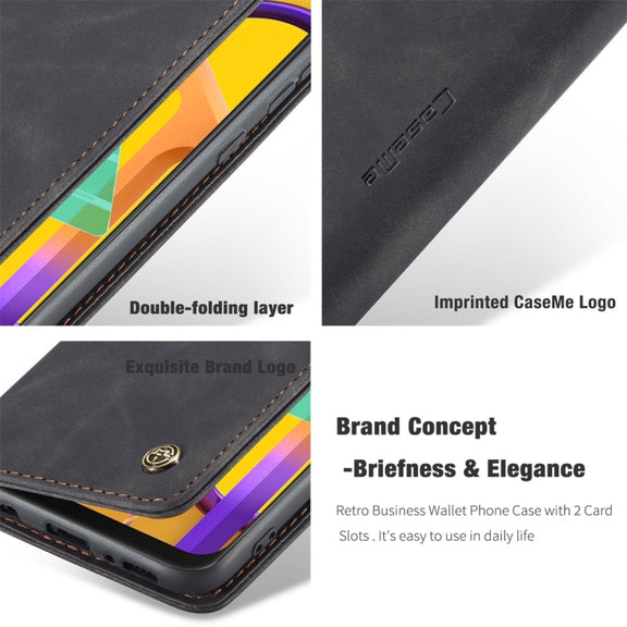 For Galaxy M30S / M21 CaseMe-013 Multifunctional Horizontal Flip Leather Case with Card Slot & Holder & Wallet(Black)