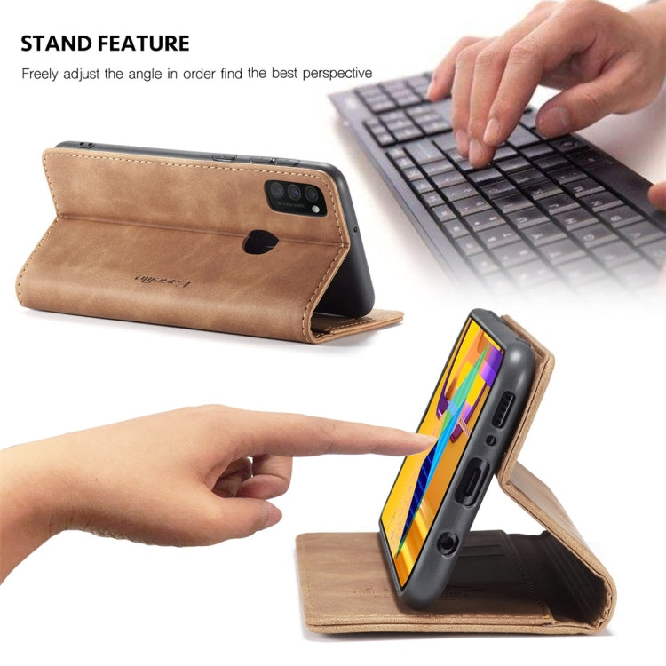For Galaxy M30S / M21 CaseMe-013 Multifunctional Horizontal Flip Leather Case with Card Slot & Holder & Wallet(Brown)
