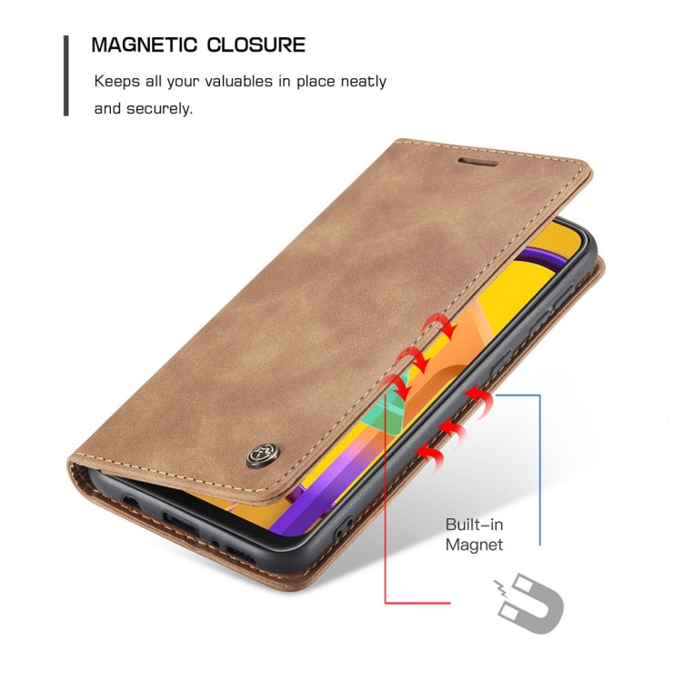 For Galaxy M30S / M21 CaseMe-013 Multifunctional Horizontal Flip Leather Case with Card Slot & Holder & Wallet(Brown)