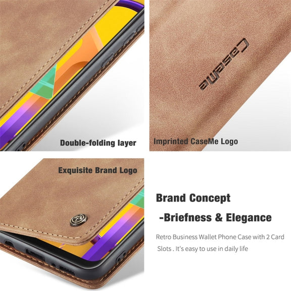For Galaxy M30S / M21 CaseMe-013 Multifunctional Horizontal Flip Leather Case with Card Slot & Holder & Wallet(Brown)