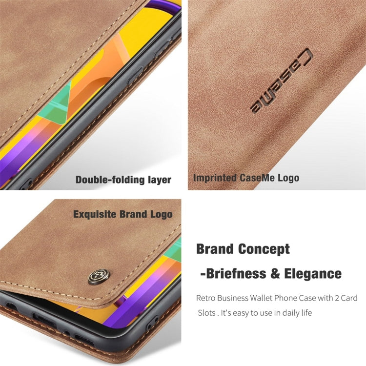 For Galaxy M30S / M21 CaseMe-013 Multifunctional Horizontal Flip Leather Case with Card Slot & Holder & Wallet(Brown)