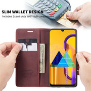 For Galaxy M30S / M21 CaseMe-013 Multifunctional Horizontal Flip Leather Case with Card Slot & Holder & Wallet(Wine Red)