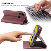 For Galaxy M30S / M21 CaseMe-013 Multifunctional Horizontal Flip Leather Case with Card Slot & Holder & Wallet(Wine Red)
