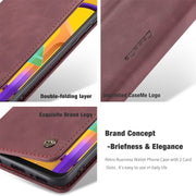 For Galaxy M30S / M21 CaseMe-013 Multifunctional Horizontal Flip Leather Case with Card Slot & Holder & Wallet(Wine Red)