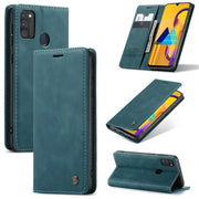 For Galaxy M30S / M21 CaseMe-013 Multifunctional Horizontal Flip Leather Case with Card Slot & Holder & Wallet(Blue)