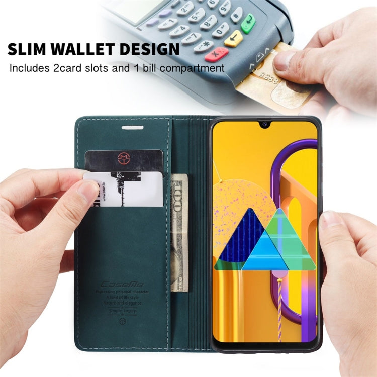 For Galaxy M30S / M21 CaseMe-013 Multifunctional Horizontal Flip Leather Case with Card Slot & Holder & Wallet(Blue)