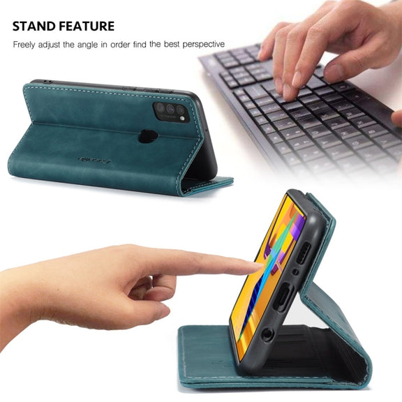 For Galaxy M30S / M21 CaseMe-013 Multifunctional Horizontal Flip Leather Case with Card Slot & Holder & Wallet(Blue)