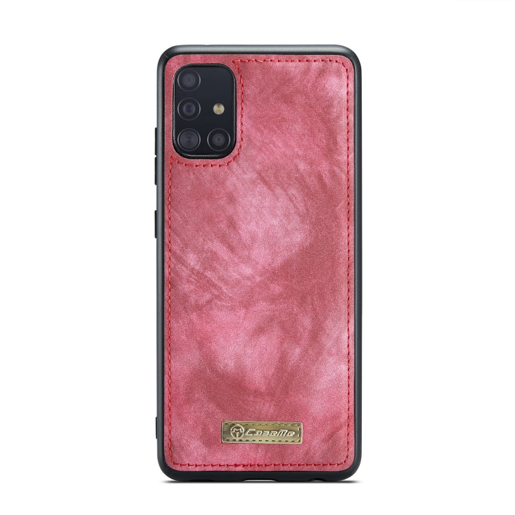 For Samsung Galaxy A51 CaseMe-008 Detachable Multifunctional Flip Leather Phone Case(Red)