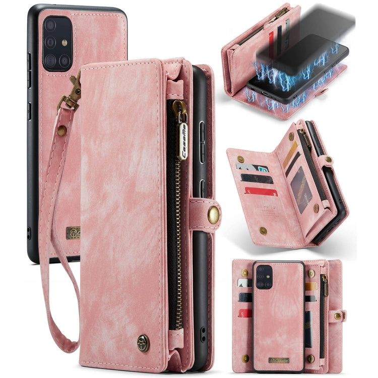 For Samsung Galaxy A51 CaseMe-008 Detachable Multifunctional Flip Leather Phone Case(Pink) - free shipping - PMC Jewellery - Order now!