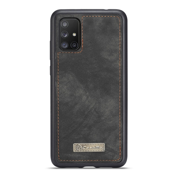 For Galaxy A71 CaseMe Detachable Multifunctional Horizontal Flip Leather Case, with Card Slot & Holder & Zipper Wallet & Photo Frame(Black)