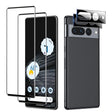 For Google Pixel 7 Pro 2pcs Full Glue Tempered Glass Full Film with 2pcs Aluminum Lens Film Set - Google Tempered Glass by PMC TechLife | Online Shopping South Africa | PMC TechLife
