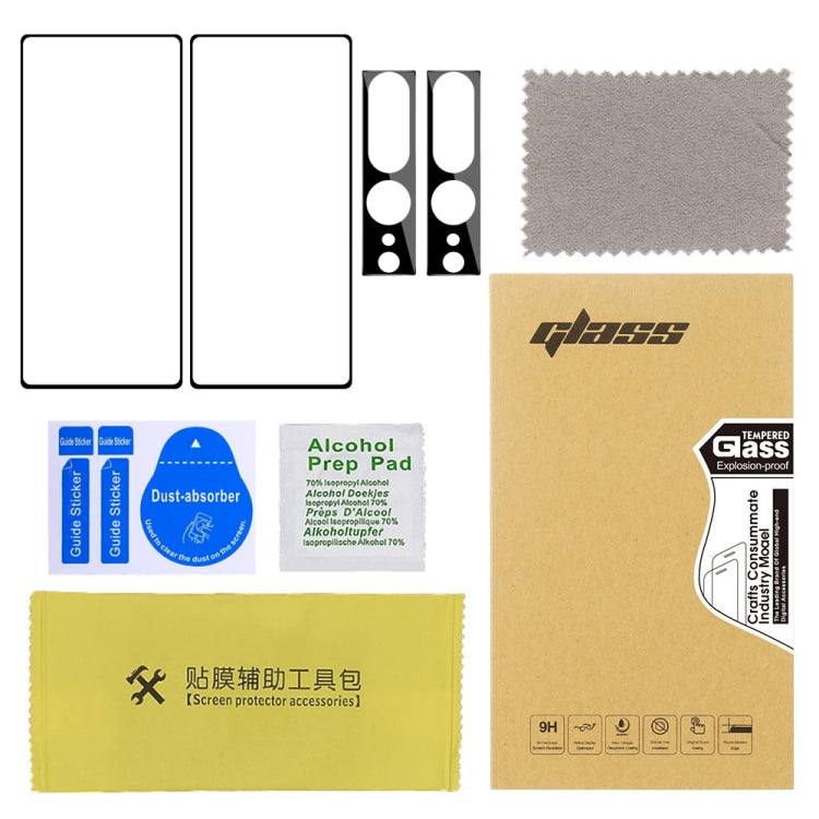 For Google Pixel 7 Pro 2pcs Full Glue Tempered Glass Full Film with 2pcs Aluminum Lens Film Set - Google Tempered Glass by PMC TechLife | Online Shopping South Africa | PMC TechLife