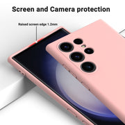 For Samsung Galaxy S24 Ultra 5G Solid Color Liquid Silicone Dropproof Full Coverage Phone Case(Pink)