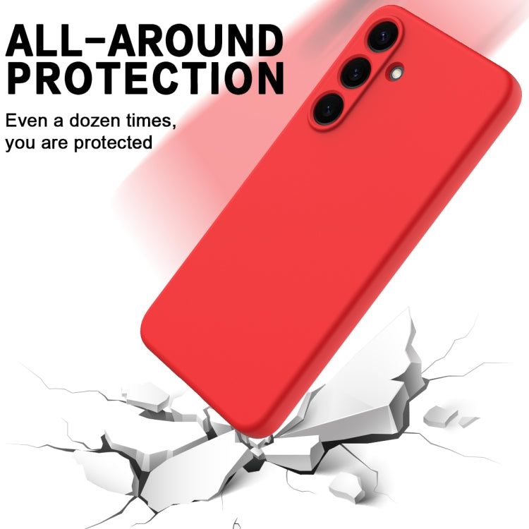 For Samsung Galaxy S25 5G Solid Color Liquid Silicone Dropproof Full Coverage Phone Case(Red) - free shipping - PMC Jewellery - Order now!