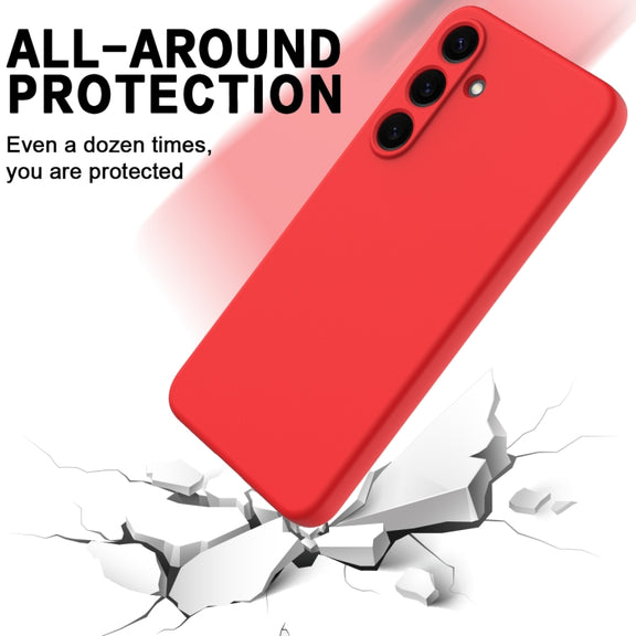 For Samsung Galaxy S25 5G Solid Color Liquid Silicone Dropproof Full Coverage Phone Case(Red)