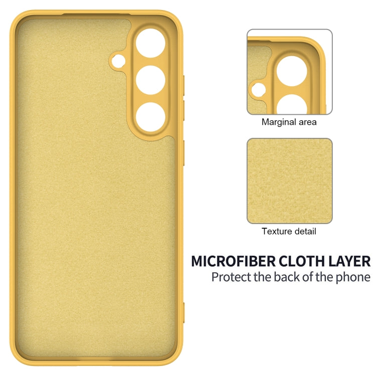 For Samsung Galaxy S25+ 5G Color Liquid Silicone Phone Case(Yellow)