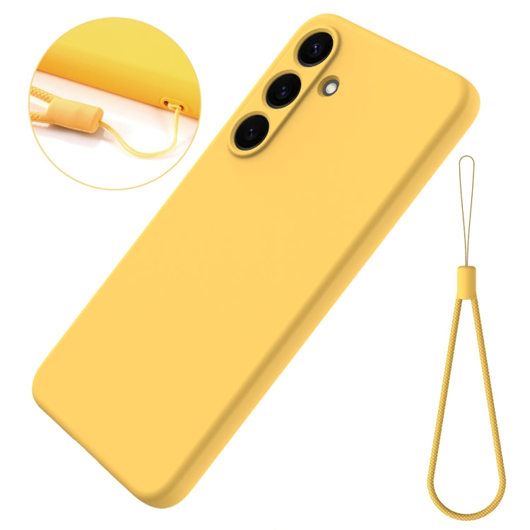 For Samsung Galaxy S25+ 5G Color Liquid Silicone Phone Case(Yellow)